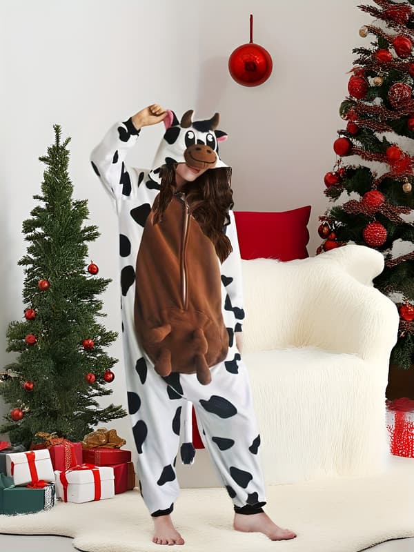 Jule-onesie-kostume til voksne - Hyggelig unisex-heldragt til Halloween og julefester Mixed colors 2XL