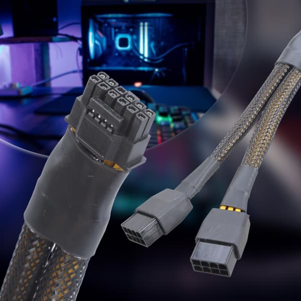 Dobbelt 8-bens hun til 12+4-bens 16-bens han adapterkabel til RTX4070 4080 Stabil(f2)
