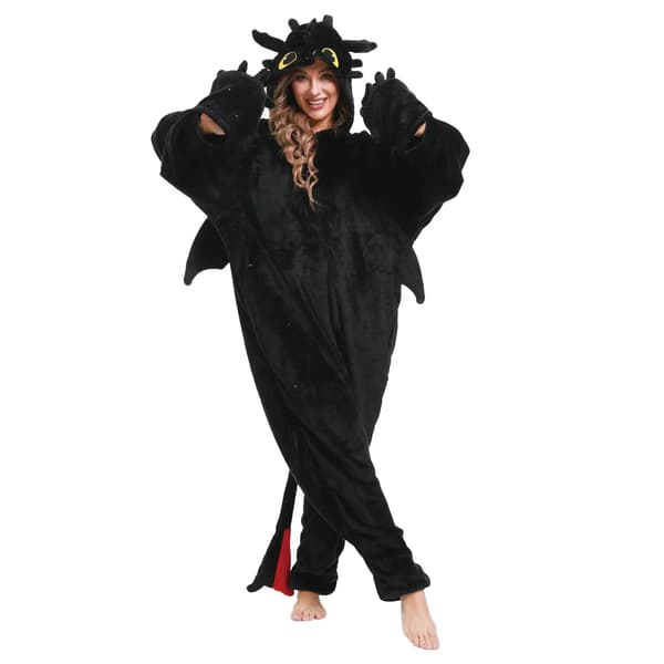 Tandløs drage-onesie til voksne, pyjamas-kostume, cosplay-heldragt White Dragon S Fit 145-155cm
