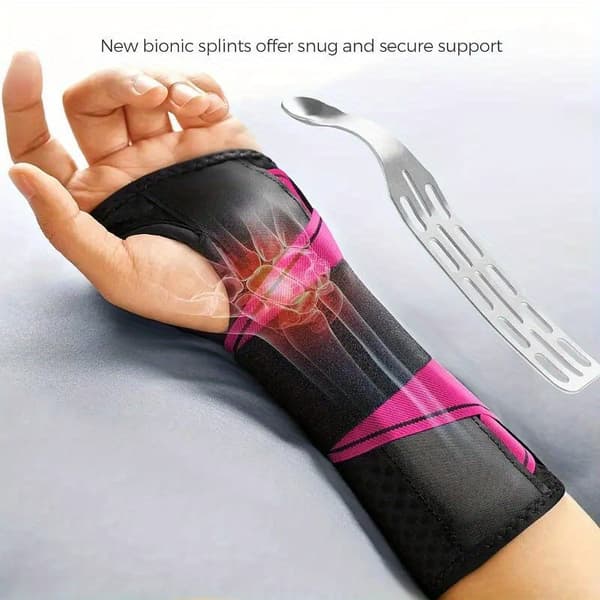 Håndleddsstøtte Justerbar Pustende Håndleddsstabilisator for Arbeid Sport Black & Pink Left Hand-S/M