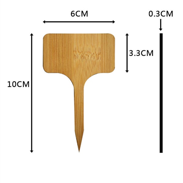 50 stk. 6x10cm Bambus Planteetiketter med Markeringspen Etiket til Køkkenhave Drivhus - Stil 2{EE}