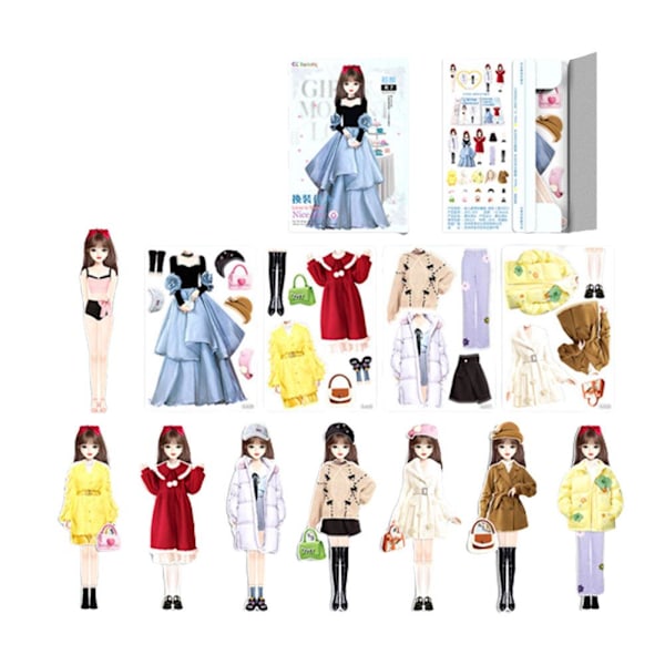 2024 Ny Magnetisk Prinsesse Kle deg ut Papirdukke for Magnetisk Dr D one-size