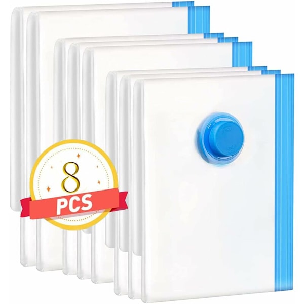 longziming Vakuumpåsar 8-pack, Vakuumpåsar för Kläder, 2L100x80 +3M 80x60 + 3S 60x40 - Vakuumpåsar för Täcken, Sängkläder, Kuddar{F2}