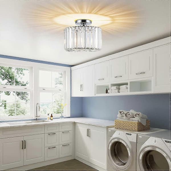 10,6\" Semi-infälld taklampa Mini Kristallkrona Modern Design för Hall Sovrum Badrum Vardagsrum