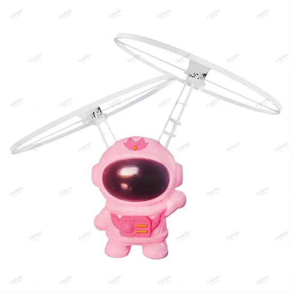 Leviterende lysende flyvende robot astronaut legetøjsfly håndstyret drone interaktiv med lys udendørs legetøj til børn gave Pink