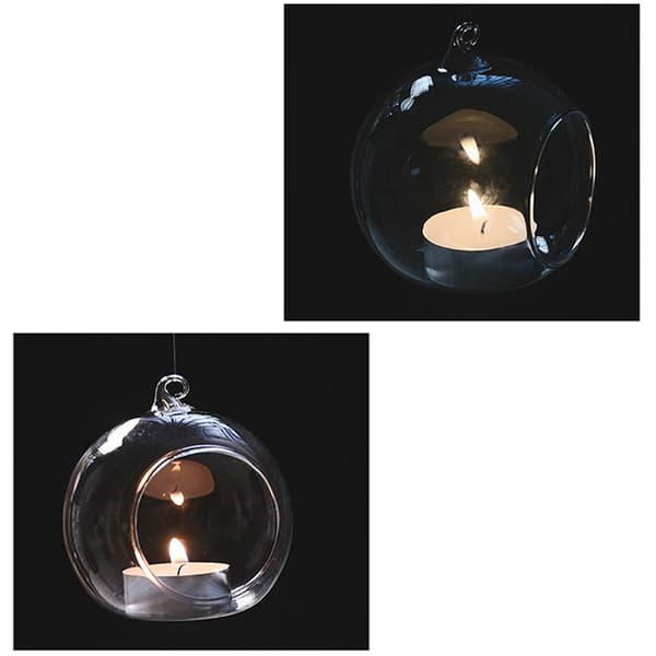 Rund bubbla hängande klar glas terrarium luft värmeljus (f2) 10厘米直径