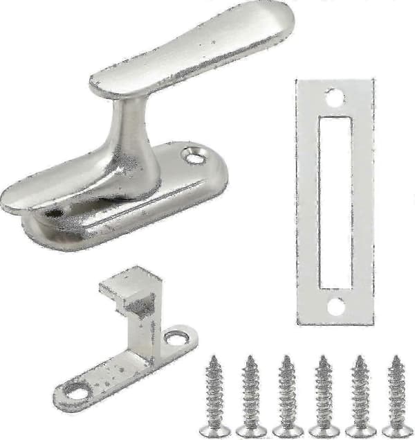 Svinglås, Dørlås i rustfritt stål, 304 Tyverisikringsdørhardware, Egnet for de fleste dører, Sølv, 1 stk