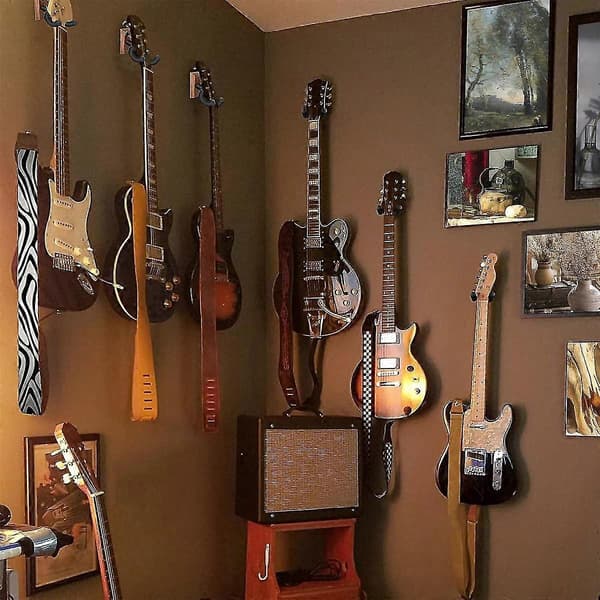 4 stk. Gitarveggfeste, Gitarkrok, Valnøtt U-formet Gitarhenger Veggfeste Stativ for Akustisk{f2}