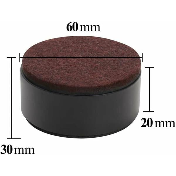 Møbelbein 3 cm karbonstål møbelheving, karbonstål sengheving 6 cm, møbelheving for møbelhøyde 3 cm, rund svart