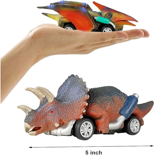 Dinosaurieleksaker, Dra Tillbaka Bilar, 6-pack Dino Leksaker för 3 År Gamla Pojkar Flickor och Småbarn, Pojkleksaker{f225}