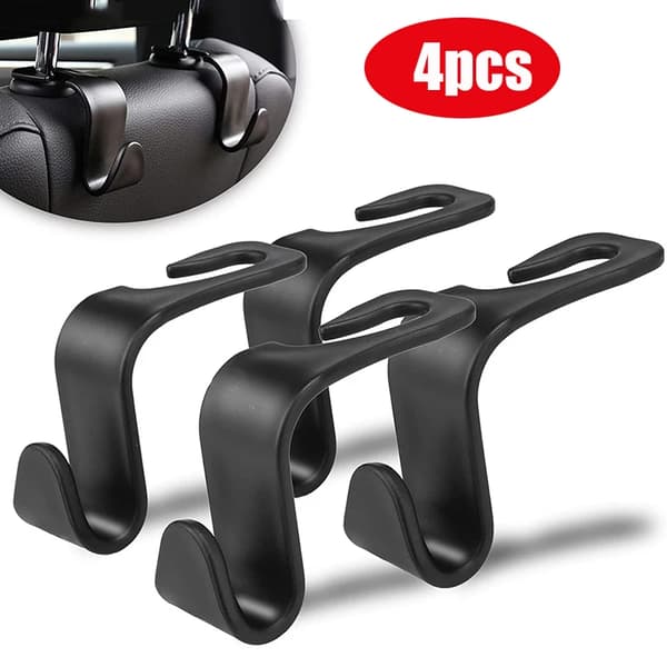 1/4 stk. bil nakkestøttekroge bøjle til tasker sæderyg organizer holder clips auto fastgørelseskroge bil opbevaring interiør tilbehør 2pcs