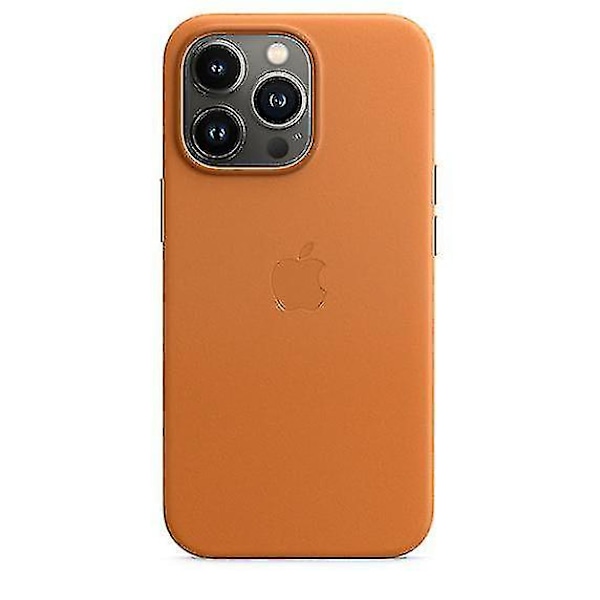 Læder Telefon Cover til Iphone 13 Pro Læder Cover med Magsafe {F2} Golden Brown