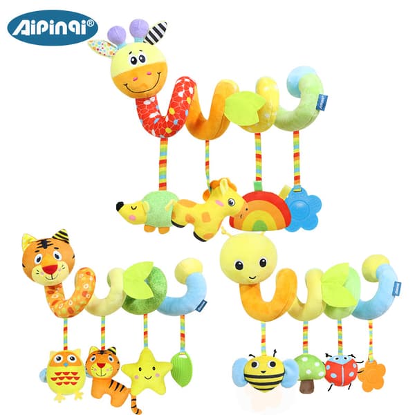 Babyspiralleke til sprinkelseng – Hengende rangleleke til barnevogn og babyseng**Fargerik tiger Colorful Tiger