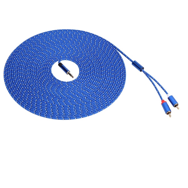 3,5 mm til 2RCA Audio Kabel Hi-Fi Stereo Audio Signal Kabel Splitter Guldbelagt Stik (10 m)