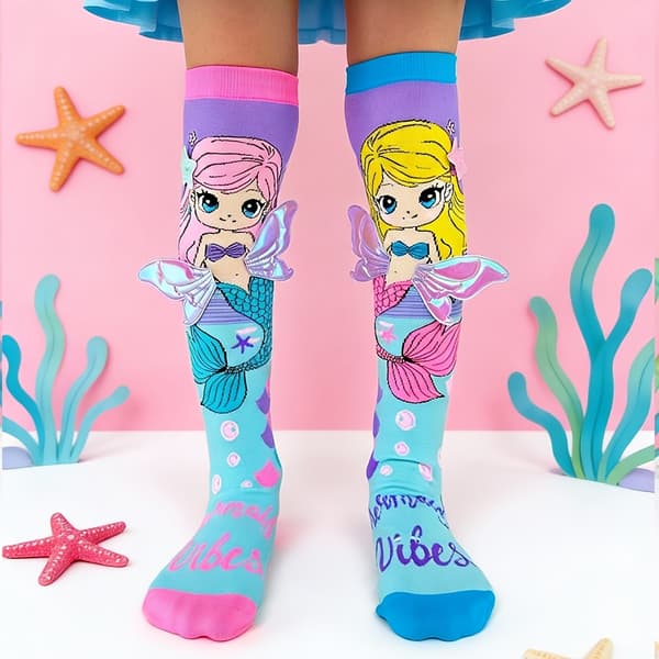 Kvinder Over Knæ Strømper Havfrue Mønster Lange Strømper Mode Cosplay Strømper Violet 1-3Y
