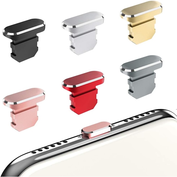 Støvhette for iPhone 14/14 Plus/14 Pro Max/13/12 Pro/12/12mini/11/11Pro/SE/X/XR/XS, 2-pakks bærbar støvhette med etui og anti-tapt klipsbeskyttelse