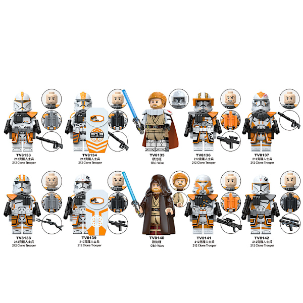 Star Wars Docka Monteringsdocka Minidocka 10PCS-501 Clone Trooper, Obi-Wan(f2)