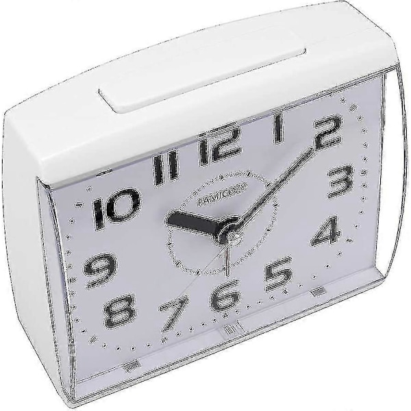 Analog väckarklocka för seniorer, tyst utan tickande med snooze och bakgrundsbelysning, crescendo högt alarm, stora siffror för enkel läsning{f2}