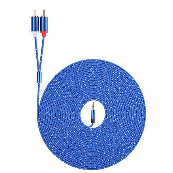 3,5 mm til 2RCA Audio Kabel Hi-Fi Stereo Audio Signal Kabel Splitter Guldbelagt Stik (10 m)