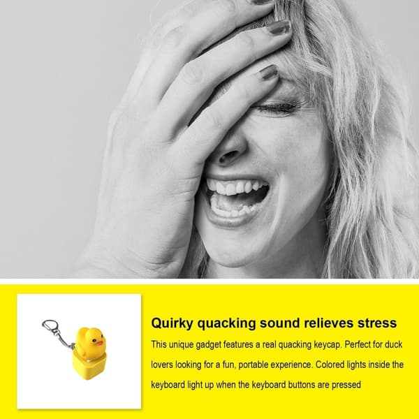 Fidget nøglering - Klikkerlegetøj med farverige lys - Genopladelig pivende sensorisk gadget til stresslindring - Andeform