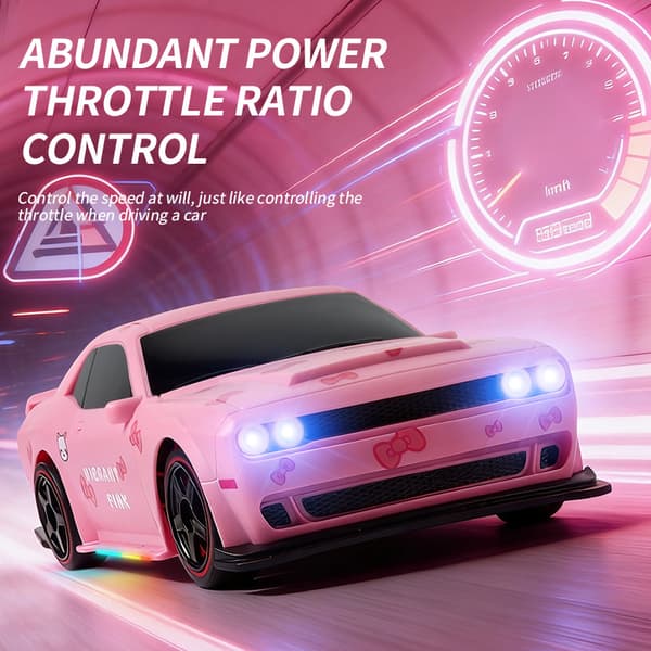 Pinkki Dodge Hellcat RC-auto, 4WD nopea driftaava kauko-ohjattava auto lapsille