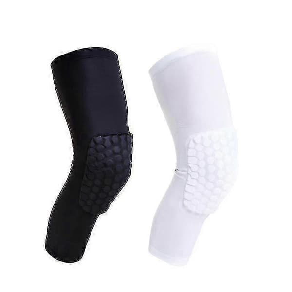 Basketboll Honeycomb Halkskydd Knäskydd Unisex Sportutrustning 2st-XS-vit
