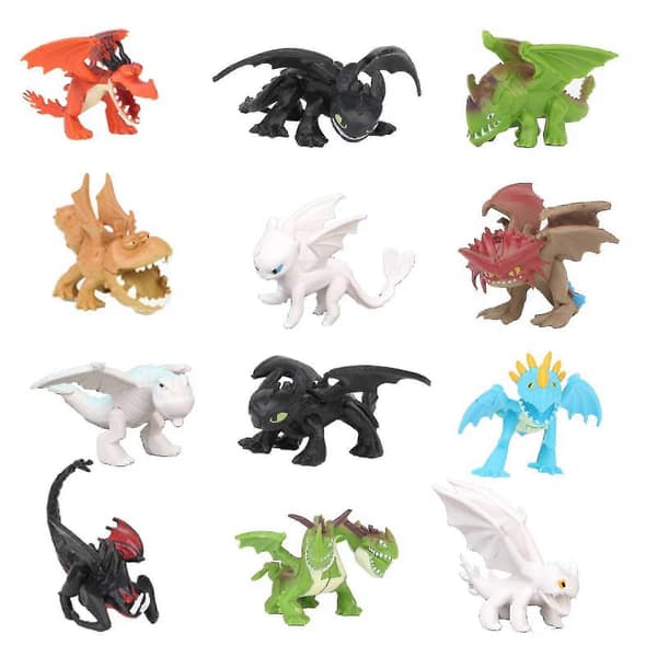 12 stk. How to Train Your Dragon Figurer Nightmare Toothless 3 Figurer Beste Gaver Til Barn(F2)