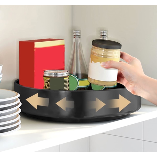 Pyörivä suuri metallinen mausteteline keittiön säilytykseen, Lazy Susan pyörivä tarjotin, työtason pystysuora säilytyshylly, yksikerroksinen