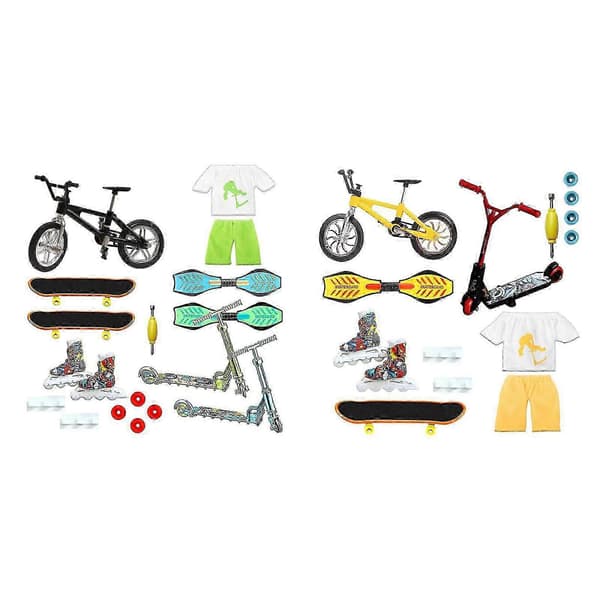 Skatepark Sett Skateboards Fingerbrett Mini Fingerleker Skatepark-Tilbehør yellow