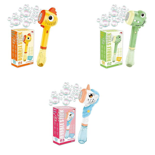 Kyckling Bubbelmaskin för Barn - Bubbelpistol med Ljus- och Ljudeffekter - Bubbelstavsset för Fester och Utomhuslek - Födelsedagspresent för {F2] Green