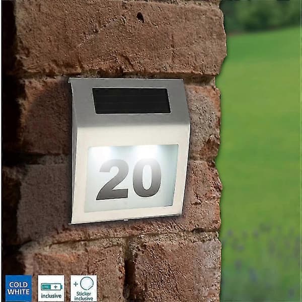 Solar LED-belyst husnummer - 1.2v Silver