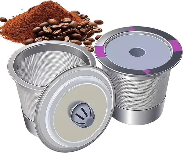 Gjenbrukbare K-cup kaffefiltre, kaffemaskinfiltre i rustfritt stål (to-pakning)