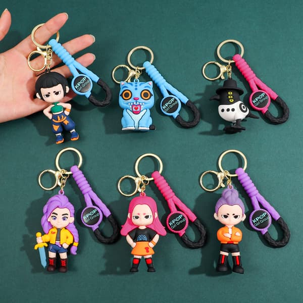 Demon Hunters Anime Nyckelring Kpop Idol Väskberlock Söt PVC Nyckelring Fanpresent*Q version - 2* Q version - 2