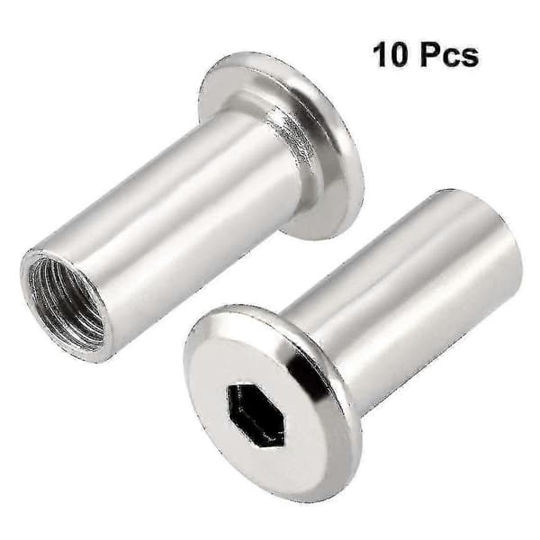 M8x20mm hylsmutter för möbelfogar, insexhuvud 10 st