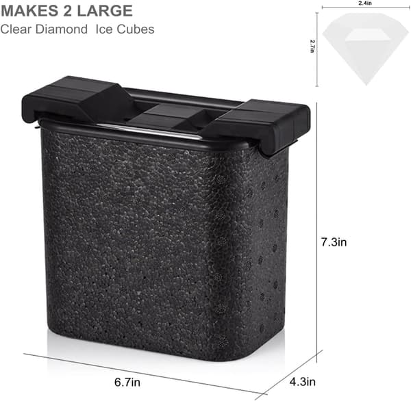 Diamant Isterningemaskine Laver 2 Store Klare Diamant Isterninger til Whiskey og Cocktails