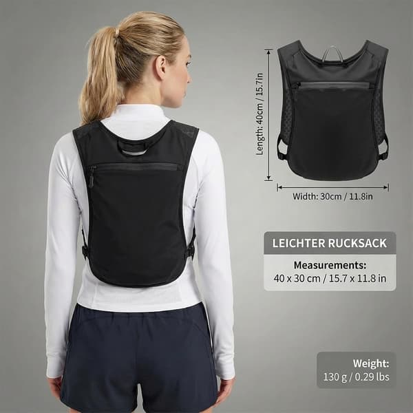 Unisex Löparväst Justerbar Andningsbar med Telefonficka, 3 Förvaringsfack och Reflexdetaljer grey