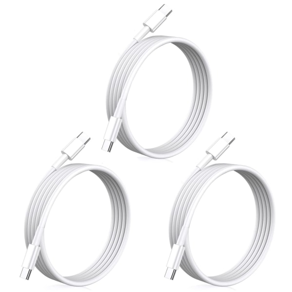 3-pak 2m USB-C kabel overførsel overførsel iPhone 15 iPad Mac Whit Whit White 3-PACK 2M laddkabel