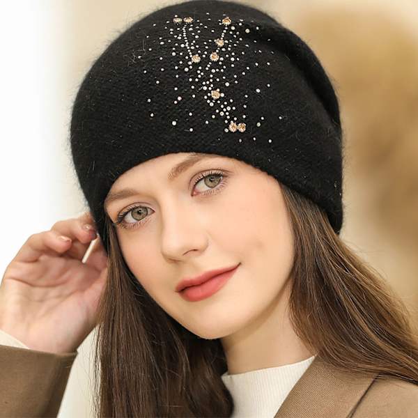 Damehat Koldt Vejr Krystalhat Termisk Hue Sort{F2} Black