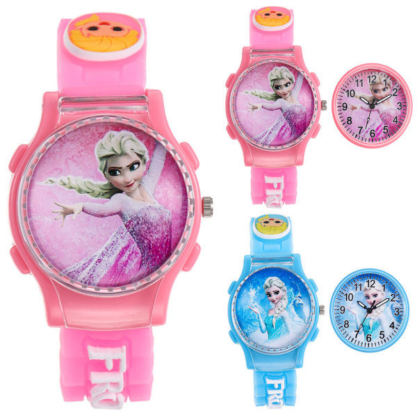 Børne Frozen Elsa Ur Prinsesse Børn Søde Tegneseriefigurer Gaver til Børn{F2} Pink