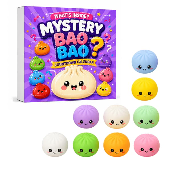 9-delad Mystery Bao Bao Nedräkningskalender – Squishy Simulerad Bulle Klämleksak Blind Box Set GJ863-005