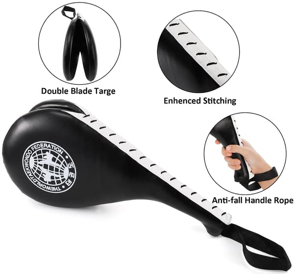 2-pack Taekwondo Kick Pads, Slitstarka Slagkuddar Svarta YIY9.27 SMCS.9.27{f2}