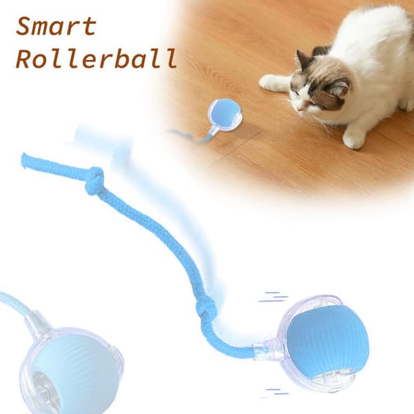 Smart interaktivt kattelegetøj rullende genopladelig automatisk katte-teaserbold til katte og killinger M1e8{hw}