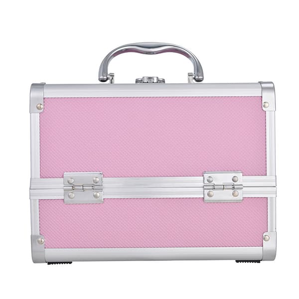Aluminium Make-up Taske – Bærbar Multi-lags Opbevaringsboks Værktøjs Organizer*pink* pink