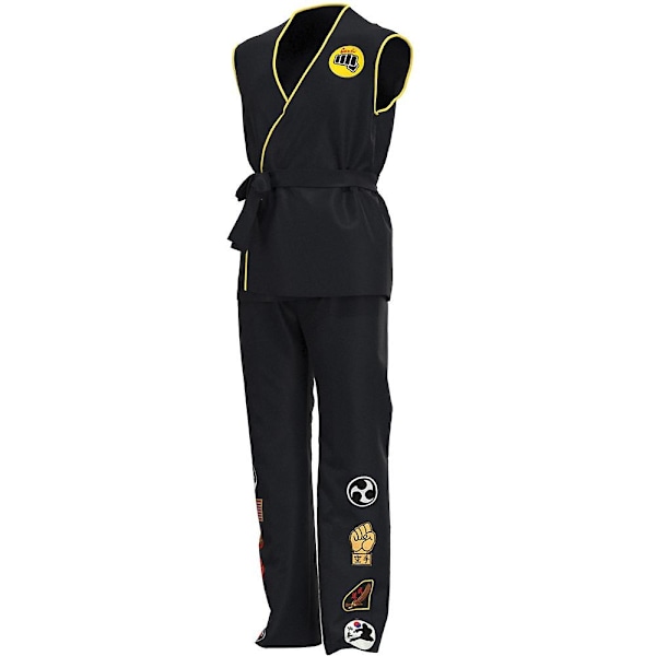 Karate Kid Cobra Kai Kostym Barn Flicka Män Kimono Tory Nichols Daniel Larusso Cosplay Uniform Hårband Halloween Party Kläder-WELLNGS 150