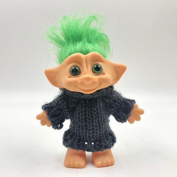Pieces Små Troll Dukker Farget Hår Figurer Leker Grønt Hår(F2)