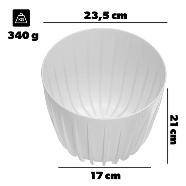 KADAX Urtepotte Urtepottedæksel 23,5 cm Rund Plastik Blomsterfod Hvid