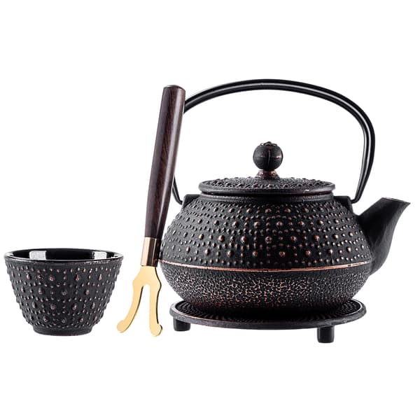 KADAX Sort støbejerns tekande, tekande, urtete-infuser, 800ml, 4 kopper