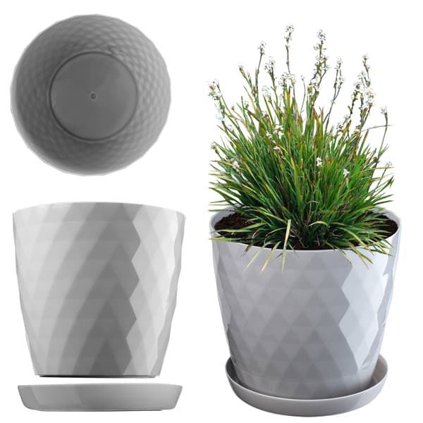 KADAX Plastblomkruka med stativ, Blomkruksskydd, 12 cm, Grå, Kadax