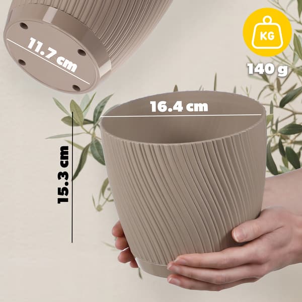 KADAX Blomkruka med blomställning, lock, rund skål, 17 cm, brun
