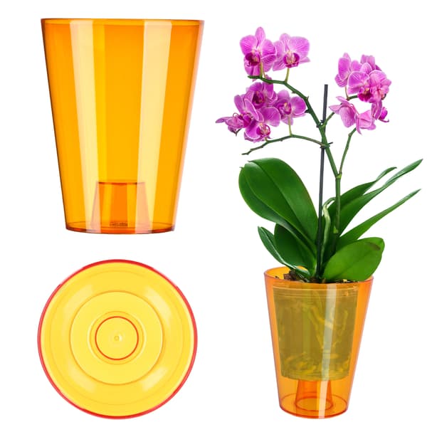 KADAX Blomkruka Orkidé Planter Plast Planter Orange 12cm
